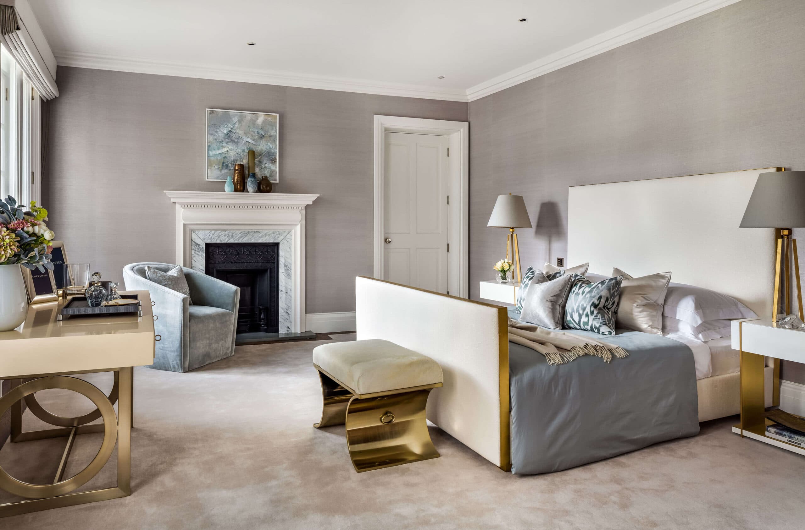 bedroom of interior design project in Westminster