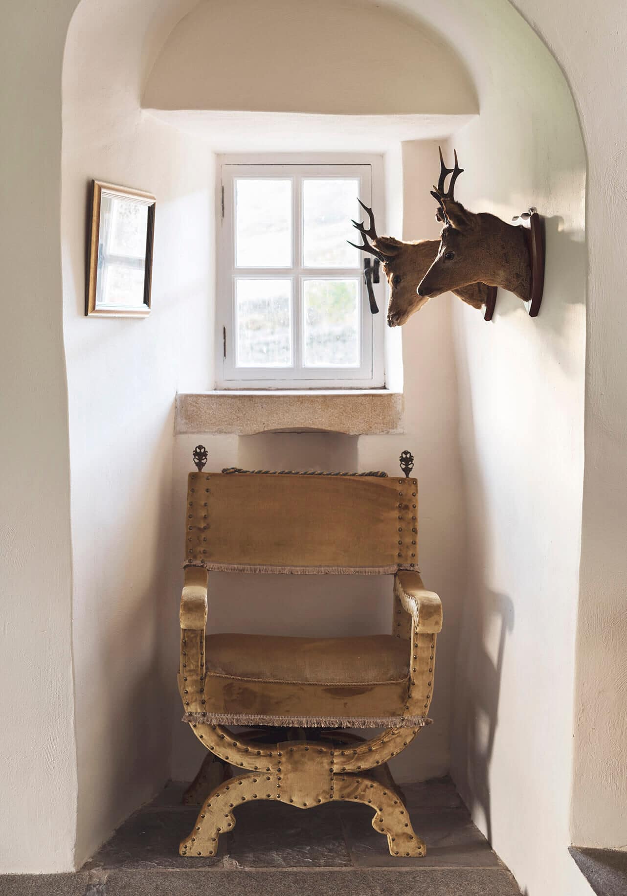 Wooden chair in scottish castle
