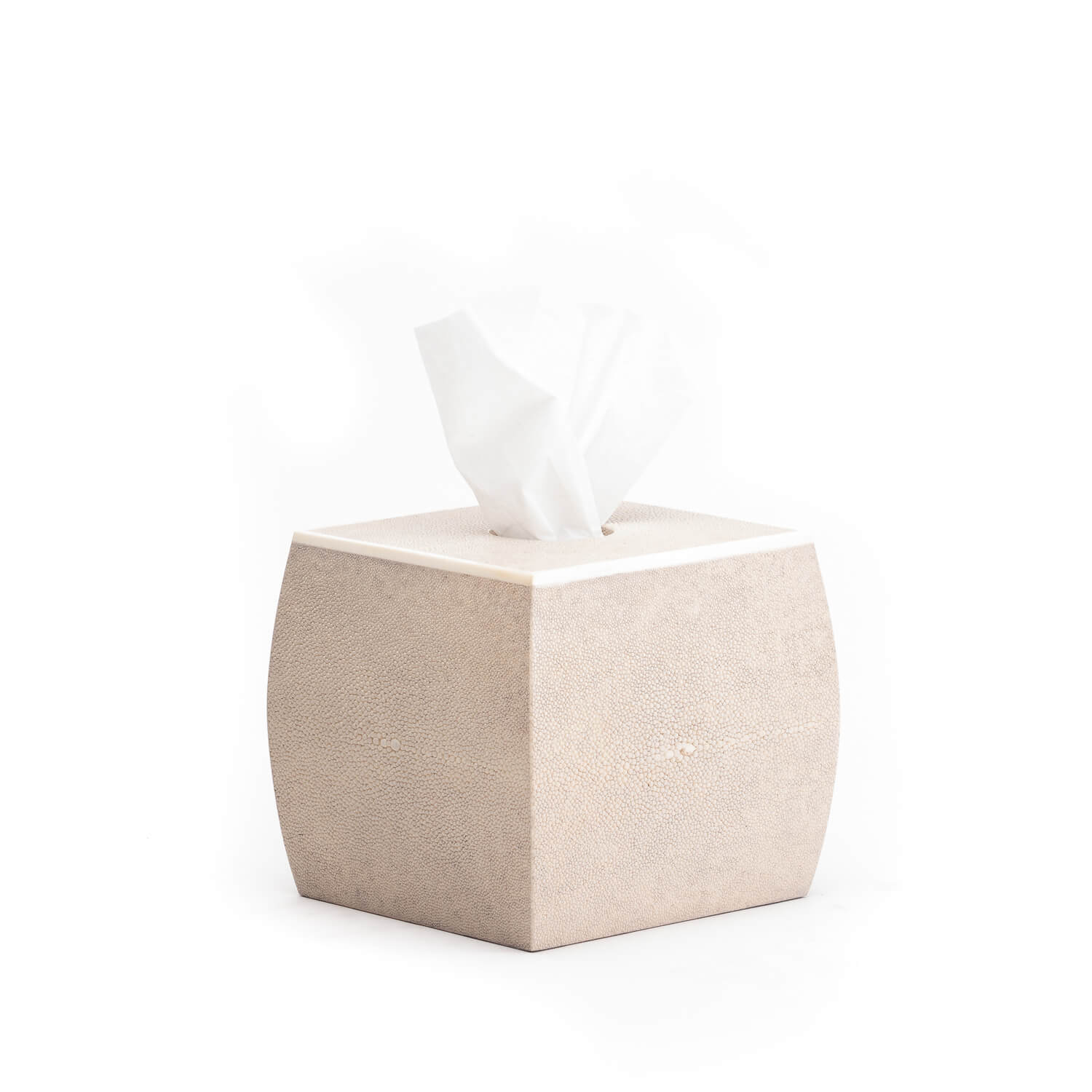 Designer Curved Shagreen Tissue Box