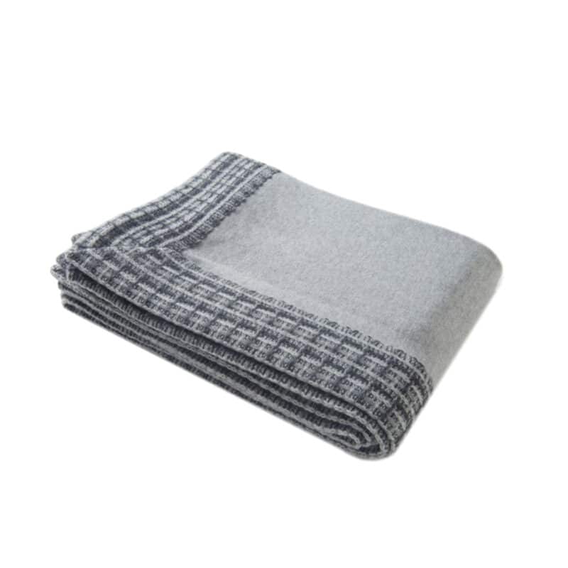 luxury handmade grey cashmere throw