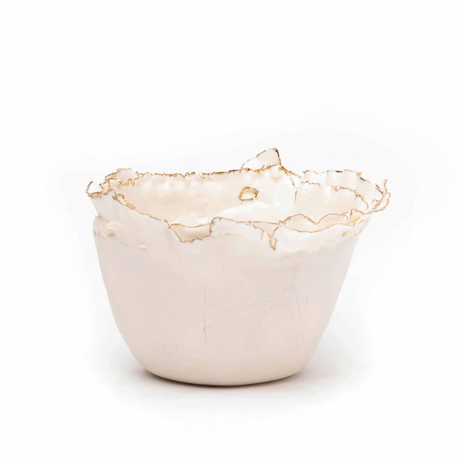 Luxury White and Gold Porcelain Bowl