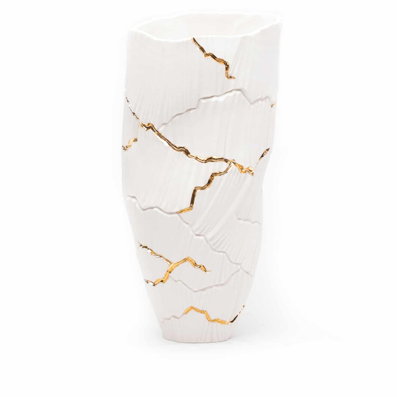 CrackledDesigner Gold Leaf Porcelain Vase