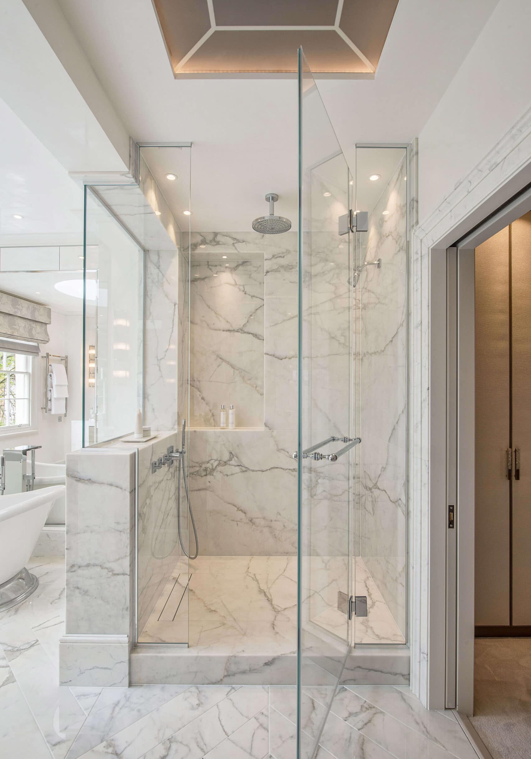Shower room in townhouse interior design