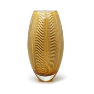 Amber Designer Oval Glass Vase