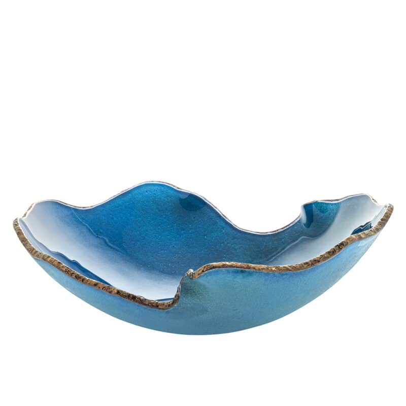 Luxury bluw glass serving bowl