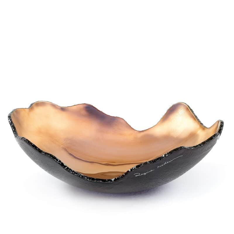 Bronze Organic Glass Bowl with Bronze Hue