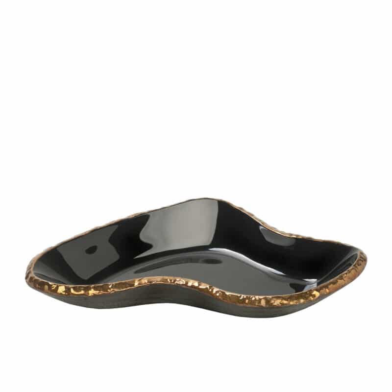 handcrafted noir glass bowl