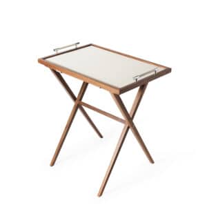 Designer folding italian leather table tray