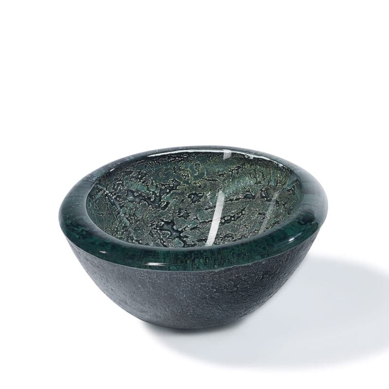 Designer Large Glass decorative Bowl with Metal Leaf