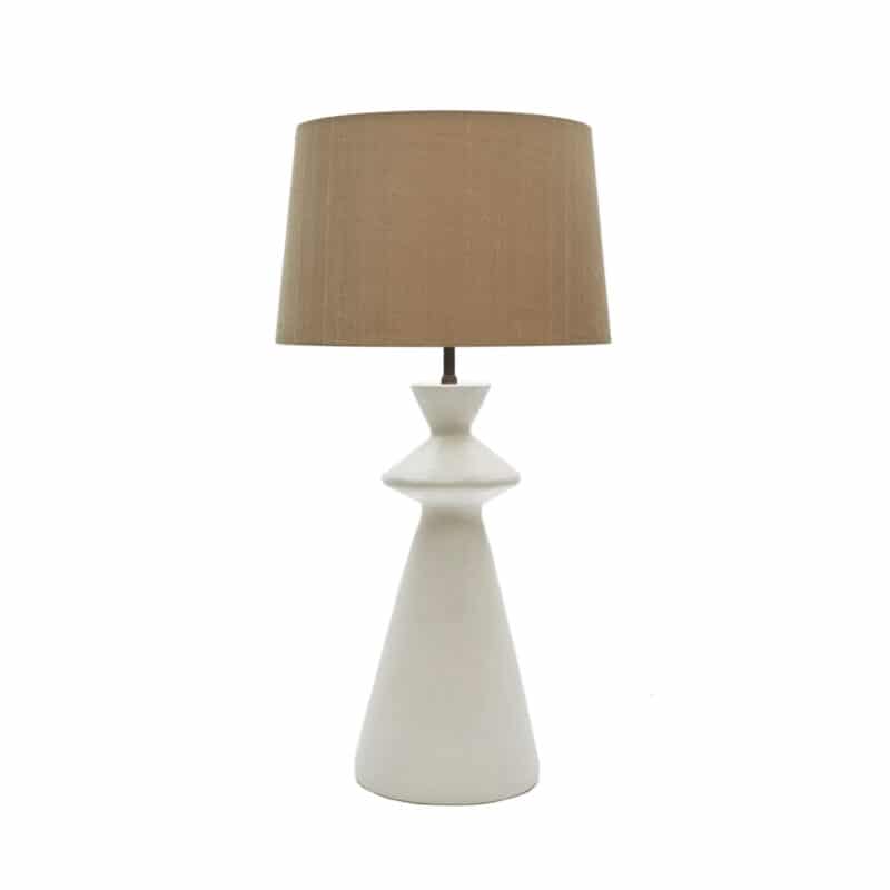 Designer handcrafted ivory plaster lamp