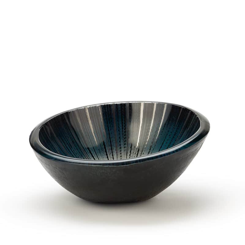 Luxury Blue-Hued Glass Bowl